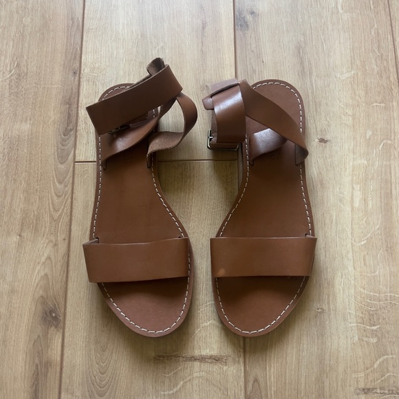 [NEW/UNWORN] Madewell Boardwalk Ankle-Strap Leather Sandals - Picture 2 of 5
